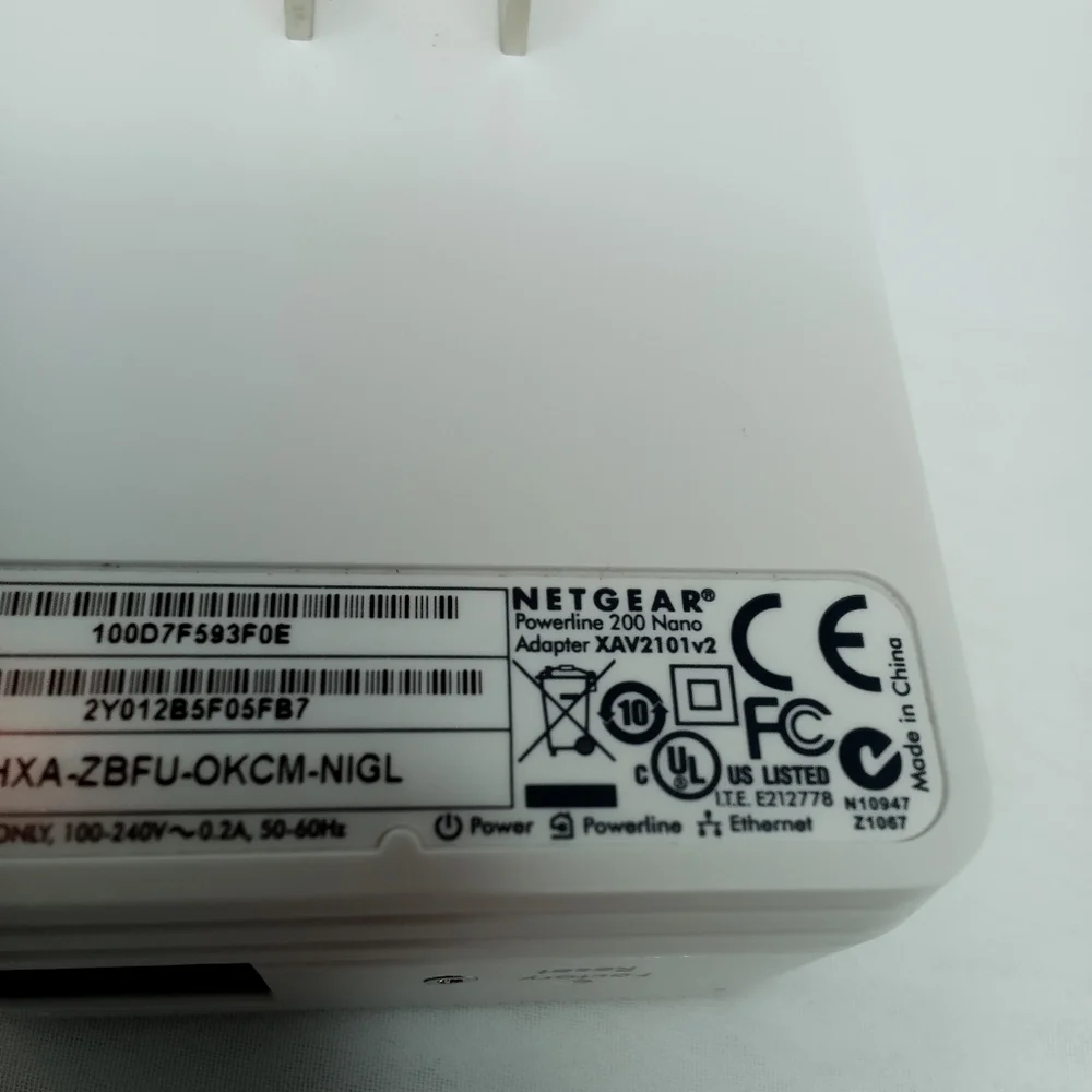 Netgear Powerline 200 Nano Adapter XAV2101v2 Tested & Reset Plug & Play